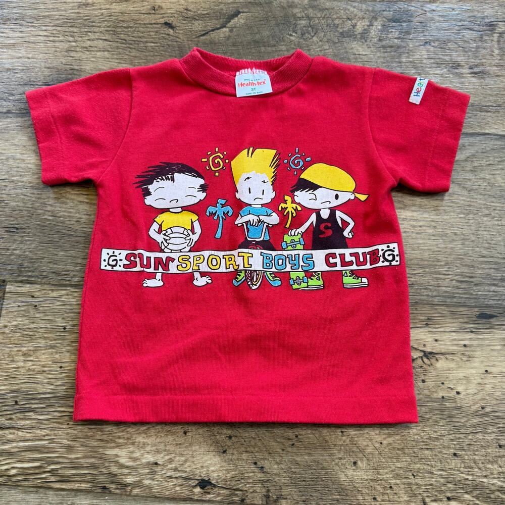 Vintage 90s Healthtex Red Boys Club Tee Shirt